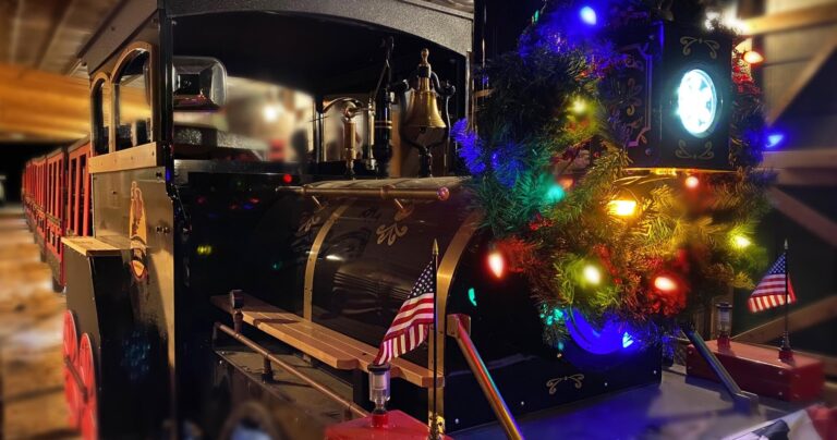 Adventureparkattalonfalls Tour Decorated Train Wreath Lights Flag