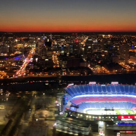 Aeroluxeaviation Tour Cityscape Night Stadium Lights