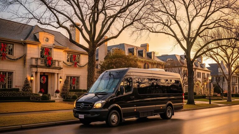Bestdfwtours Tour Holiday Decorated Houses Black Van
