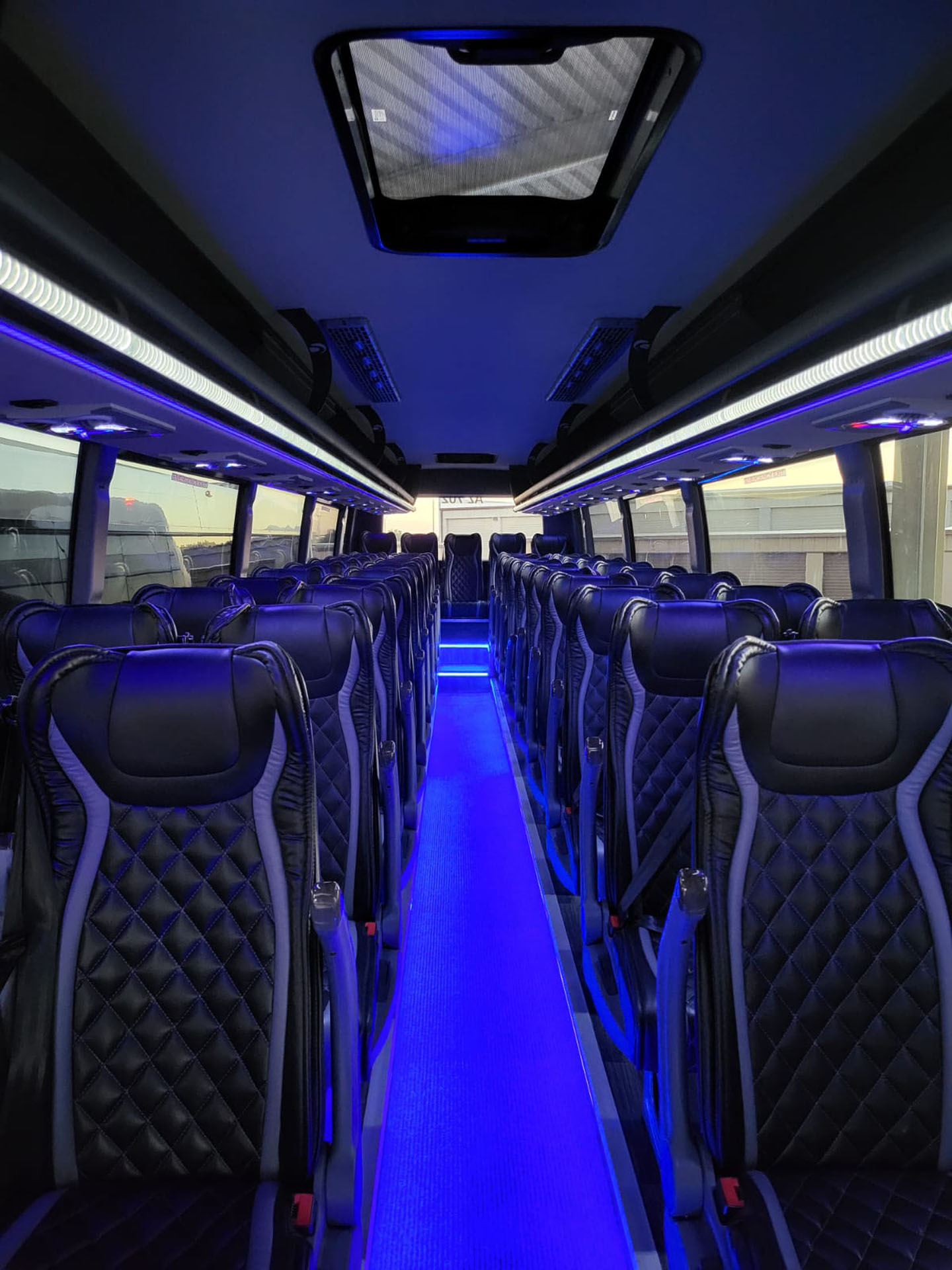 Blasianllc Tour Luxury Bus Interior Blue Lighting