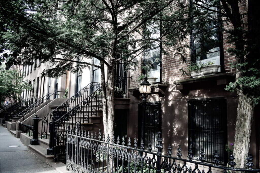 boroughsofthedead_tour-brownstone-street-trees-railings Boroughsofthedead Tour Brownstone Street Trees Railings