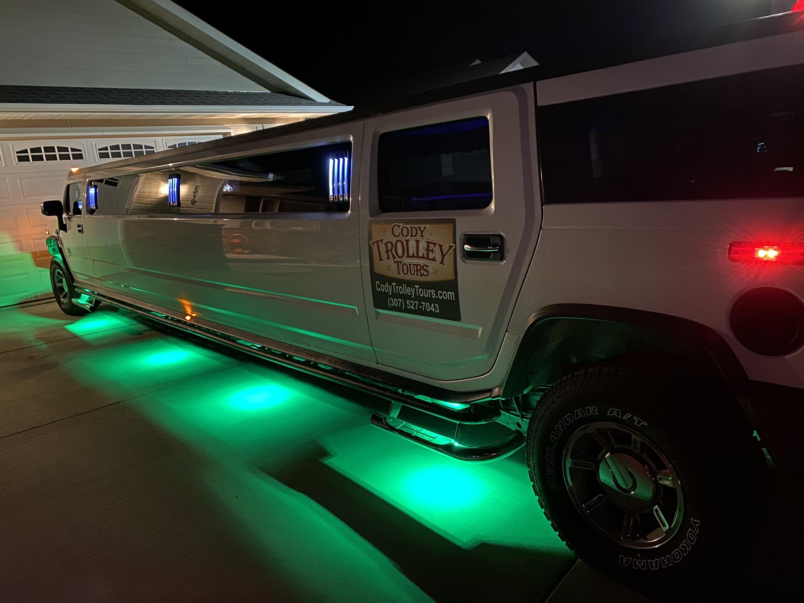 Codytrolleytours Tour Limo Night Lighting Green