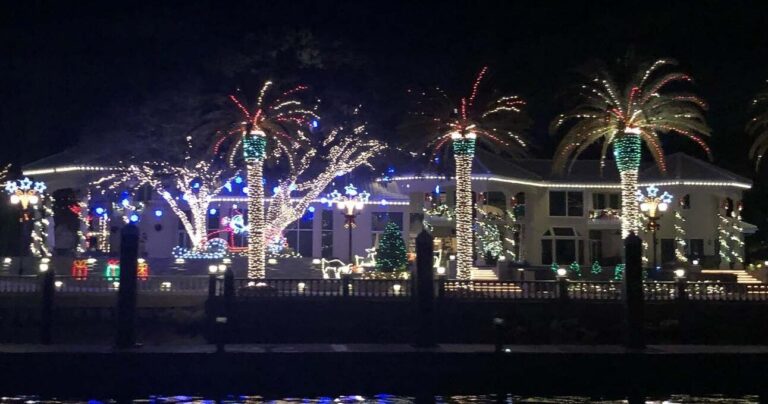 Crystens Tour Decorated House Christmas Lights Palm Trees