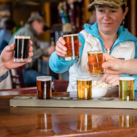 Doorcountytrolley Tour Beer Tasting Glasses Popcorn