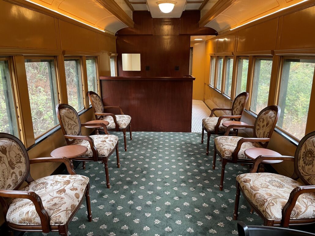 Everettrailroad Tour Train Interior Wooden Chairs Windows