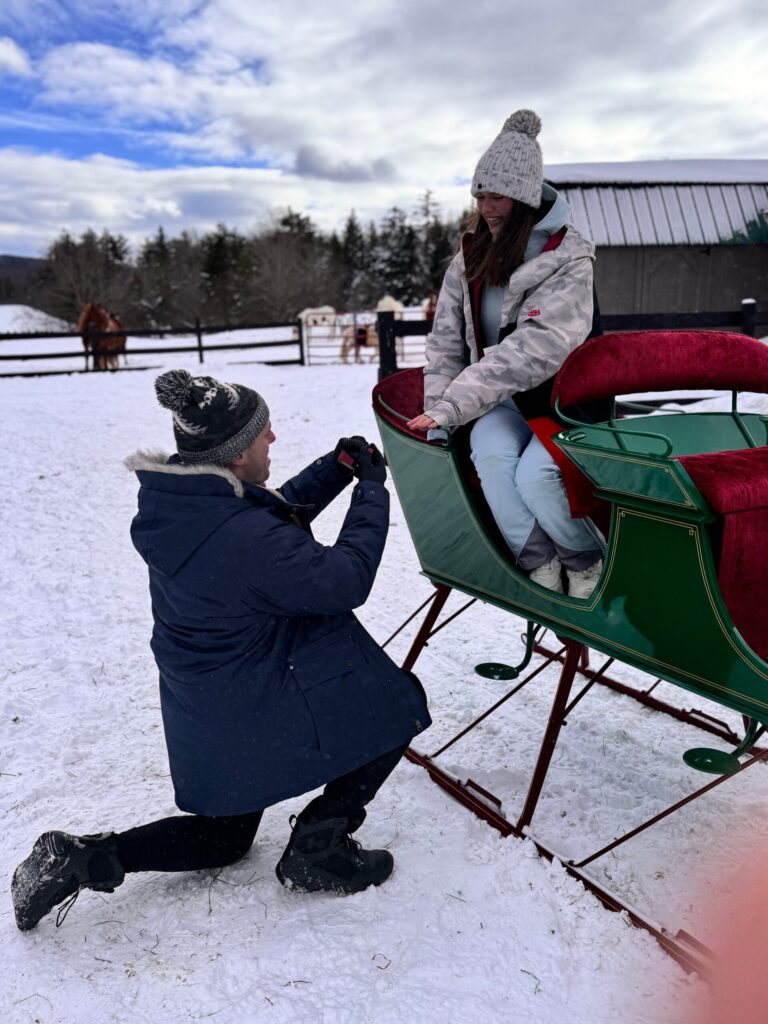 Gauley Tour Sleigh Ride Snowy Proposal