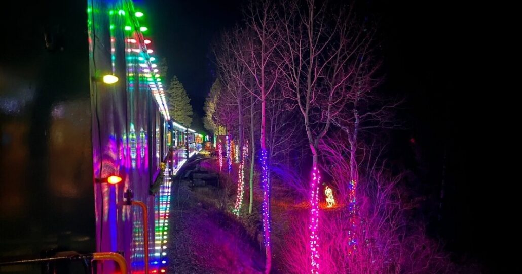 Georgetownlooprr Tour Train Night Lights Trees