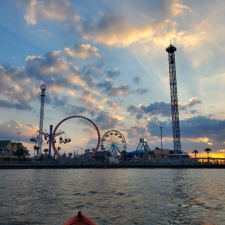 Houstonpedalbarge Tour Amusement Park Sunset Boat Tour