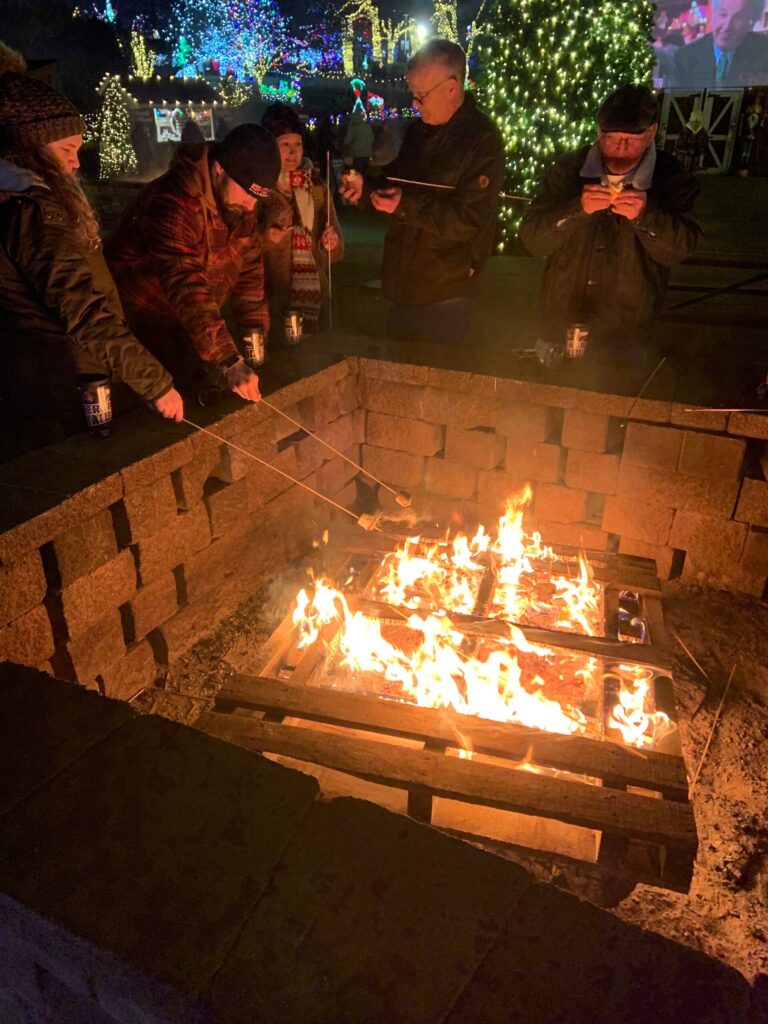 Lehighvalleyzoo Tour Campfire Roasting Marshmallows Winter Lights