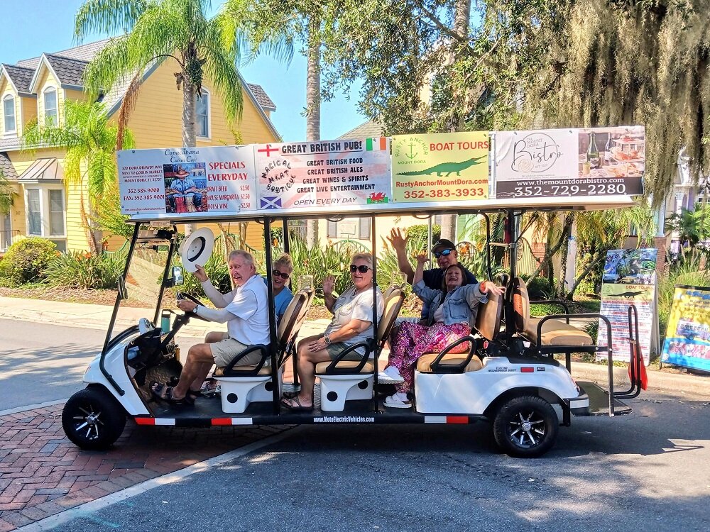 Mountdoratransit Tour Golf Cart Ride Group Palm Trees