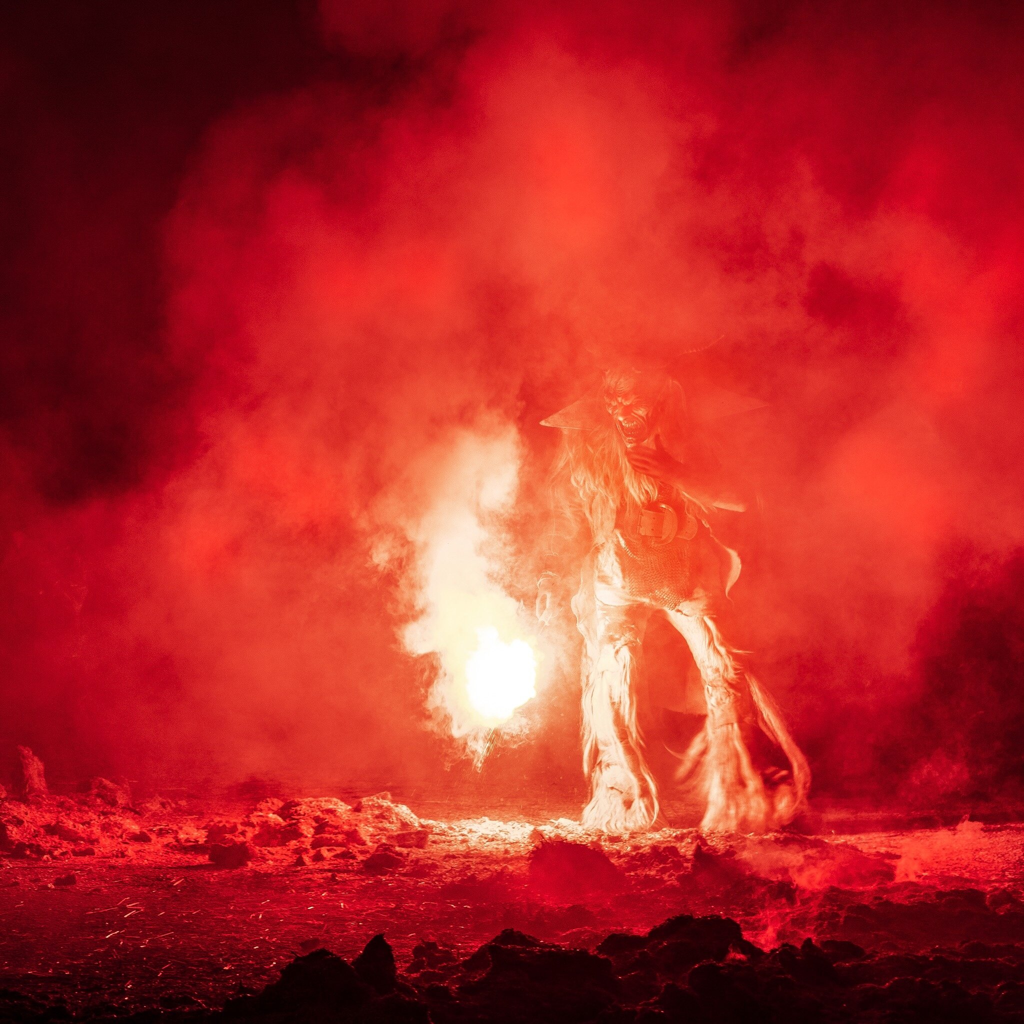 Mysticghostrides Tour Fiery Figure Red Smoke