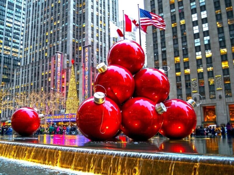 Newyorkhistoricaltours Tour Red Ornaments Radio City Fountain