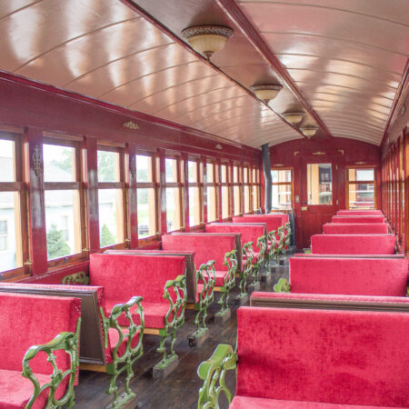 Northerncentralrailway Tour Vintage Train Car Red Seats
