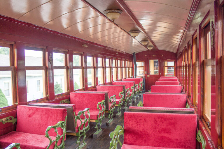 Northerncentralrailway Tour Vintage Train Car Red Seats