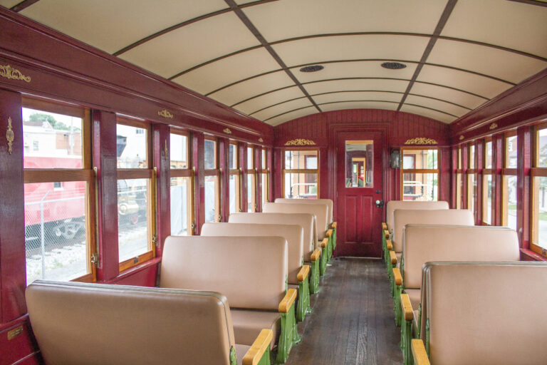 Northerncentralrailway Tour Vintage Train Interior Wooden Seats