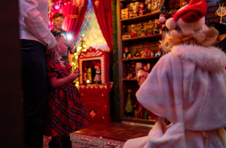 onceuponanisland-christmas_tour-child-red-dress-holiday-decorations Onceuponanisland Christmas Tour Child Red Dress Holiday Decorations