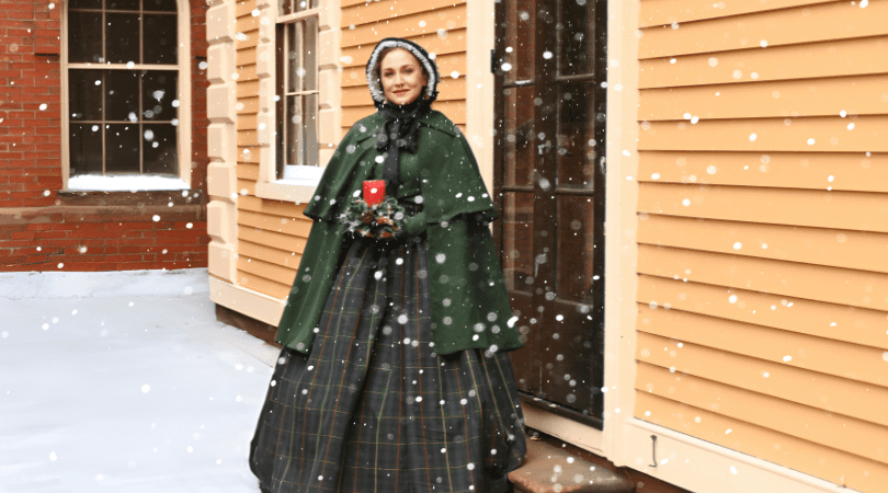 Providenceghosttour Tour Woman Victorian Dress Snowy Scene