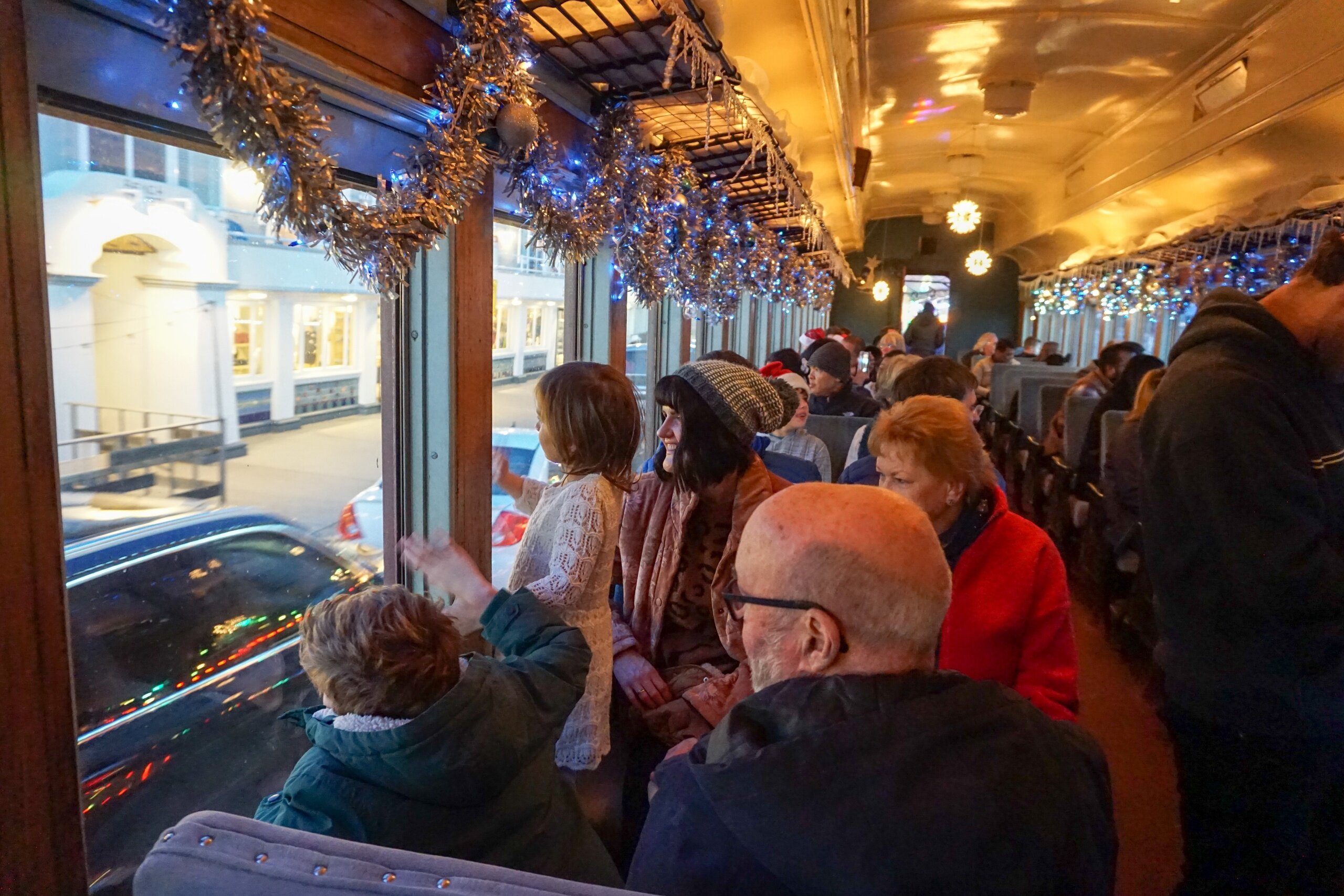 Roaringcamp Tour Train Passengers Decorated Windows