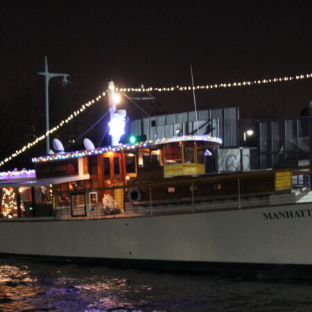 Sail Nyc Tour Boat Night Lights Manhattan