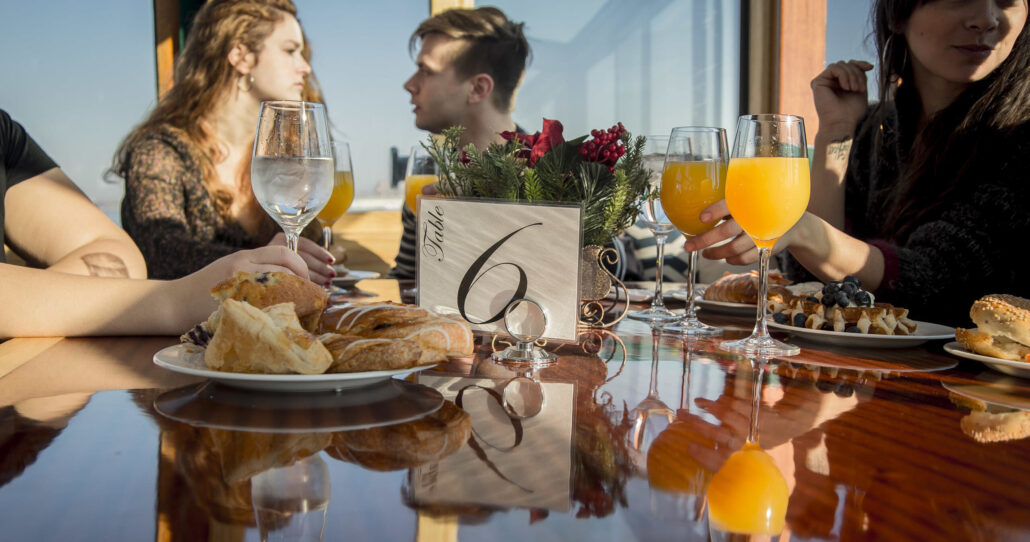 Sail Nyc Tour Dinner Cruise Table Setting Food Drinks
