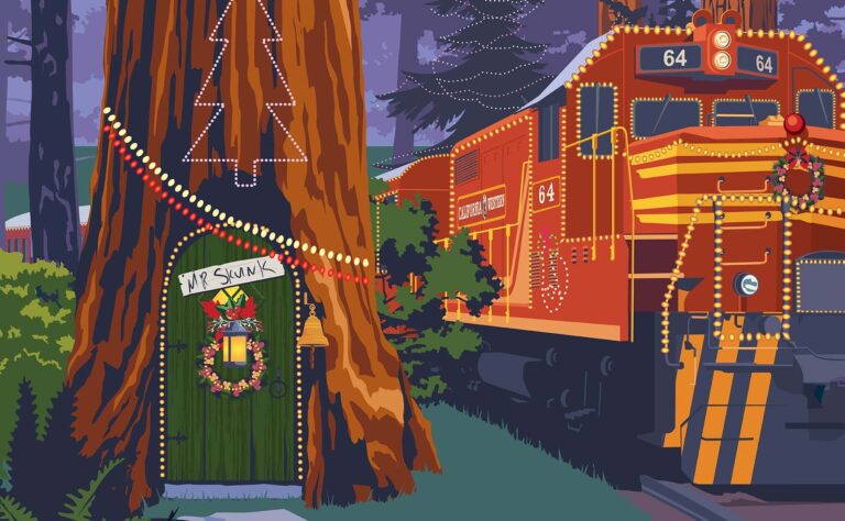 Skunktrain Tour Train Holiday Decorations Tree