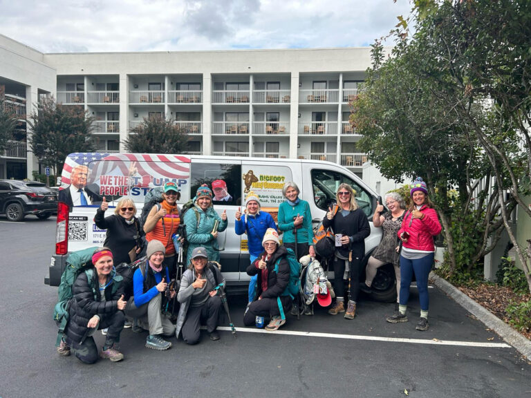 Smokybearshuttle Tour Hikers Van Group Thumbs Up