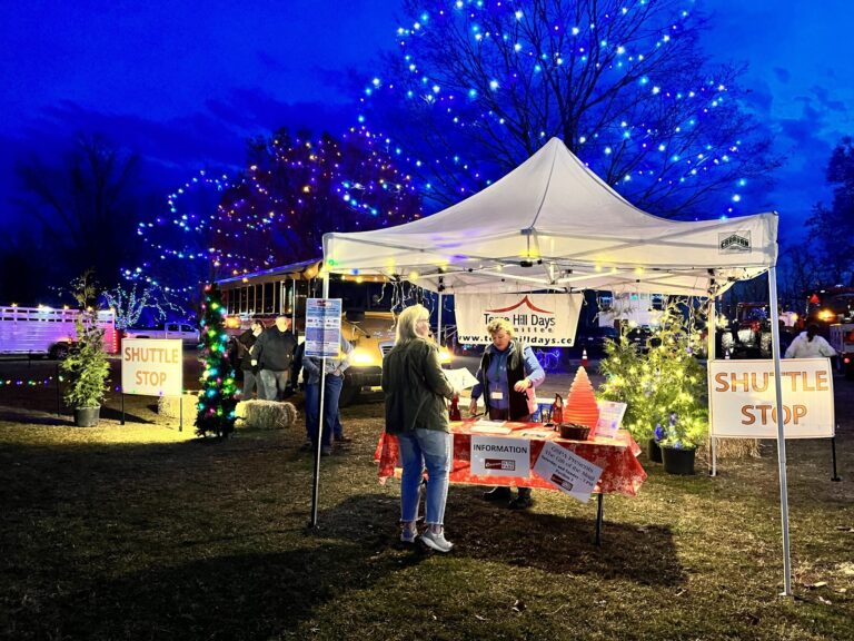 Terrehilldays Tour Holiday Lights Tent Shuttle Stop