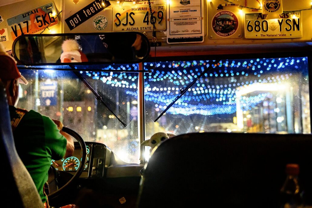 Theredneckbus Tour Bus Driver Night Lights