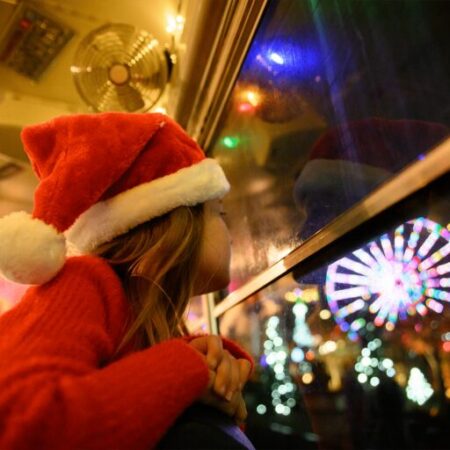 Theredneckbus Tour Child Santa Hat Ferris Wheel
