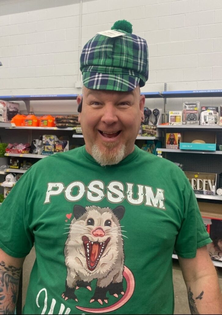 theredneckbus_tour-man-green-hat-possums-shirt Theredneckbus Tour Man Green Hat Possums Shirt