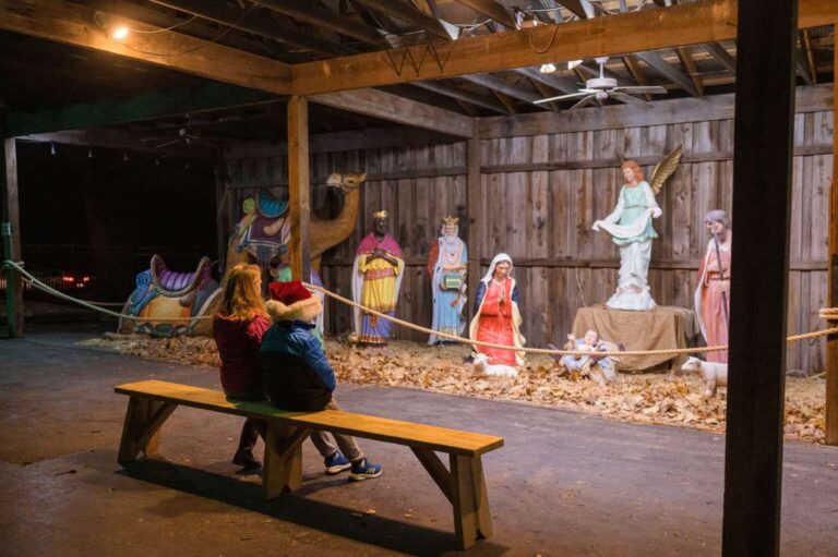 Theshepherdofthehills Tour Children Nativity Scene Bench 