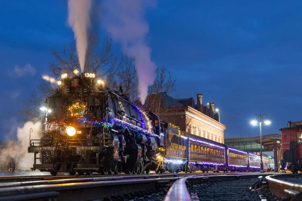 Wmsr Tour Steam Locomotive Holiday Lights Night