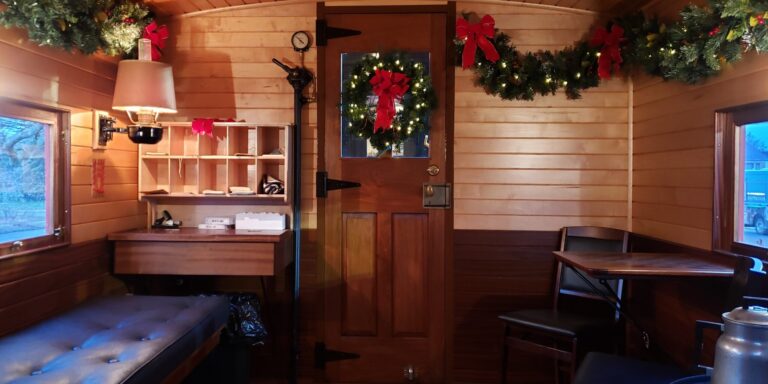 Woodstowncentral Tour Train Interior Holiday Decorations 