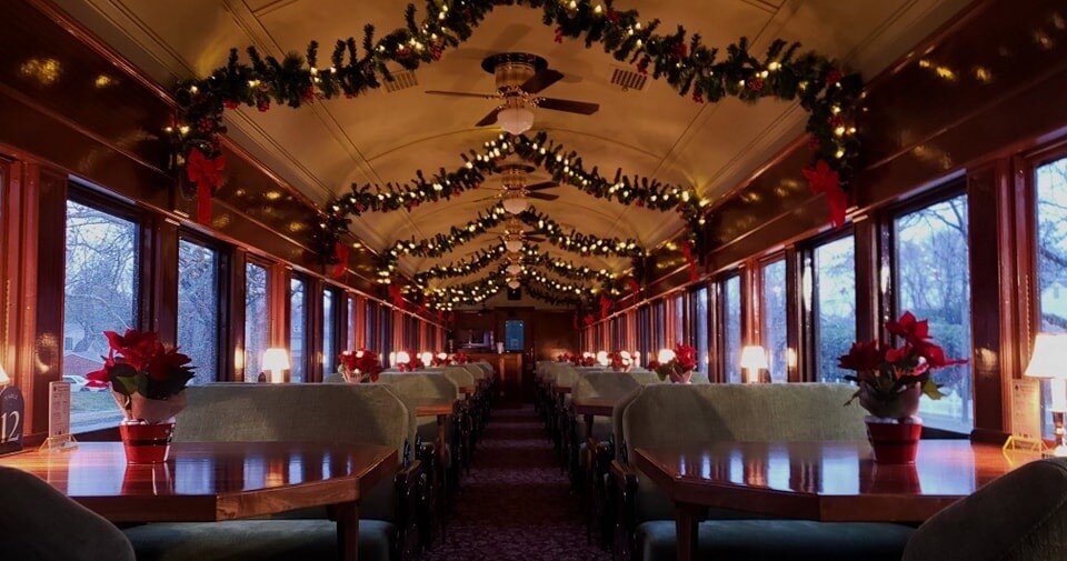 Woodstowncentral Tour Train Interior Holiday Decorations